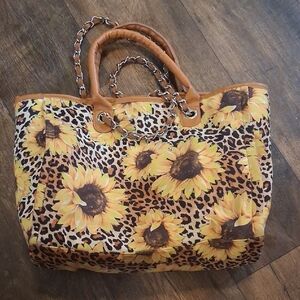 Sunflower Print Tote Bag